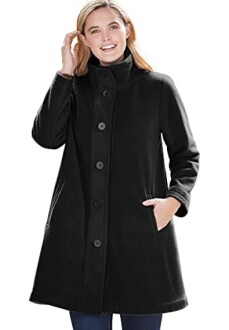 Woman Within Plus Size Fleece Swing Coat