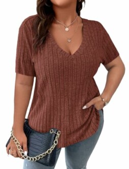 Koscacy Women's Plus Size Casual Tops