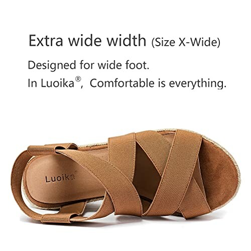 Luoika Women's Wide Width Wedge Sandals