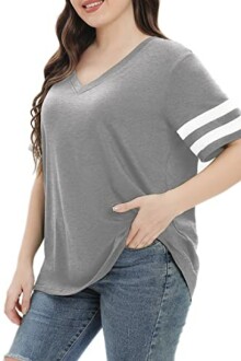 Womens Plus Size Tops Summer Short Sleeve Tunic