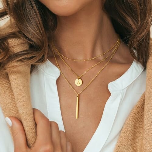 Gold Initial Layered Necklaces