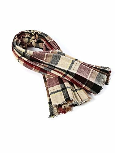 Plaid scarf with frayed edges