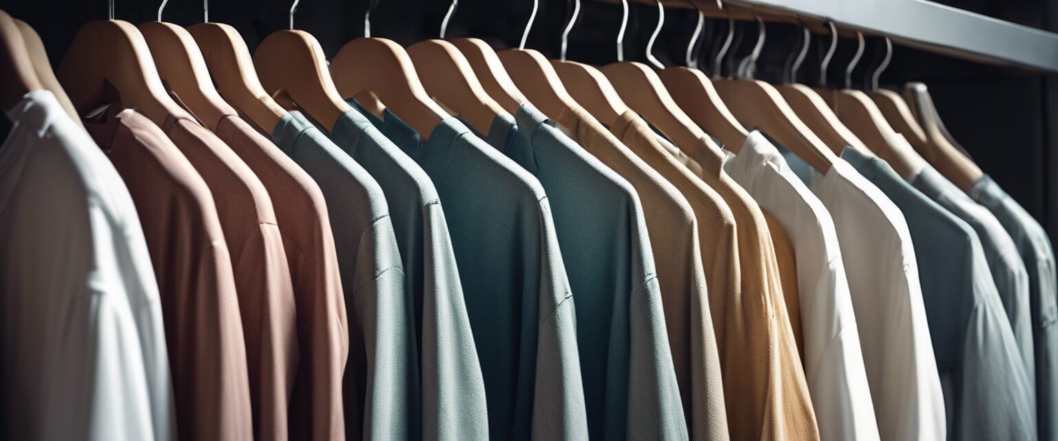 Collection of plus-size tops on a clothing rack