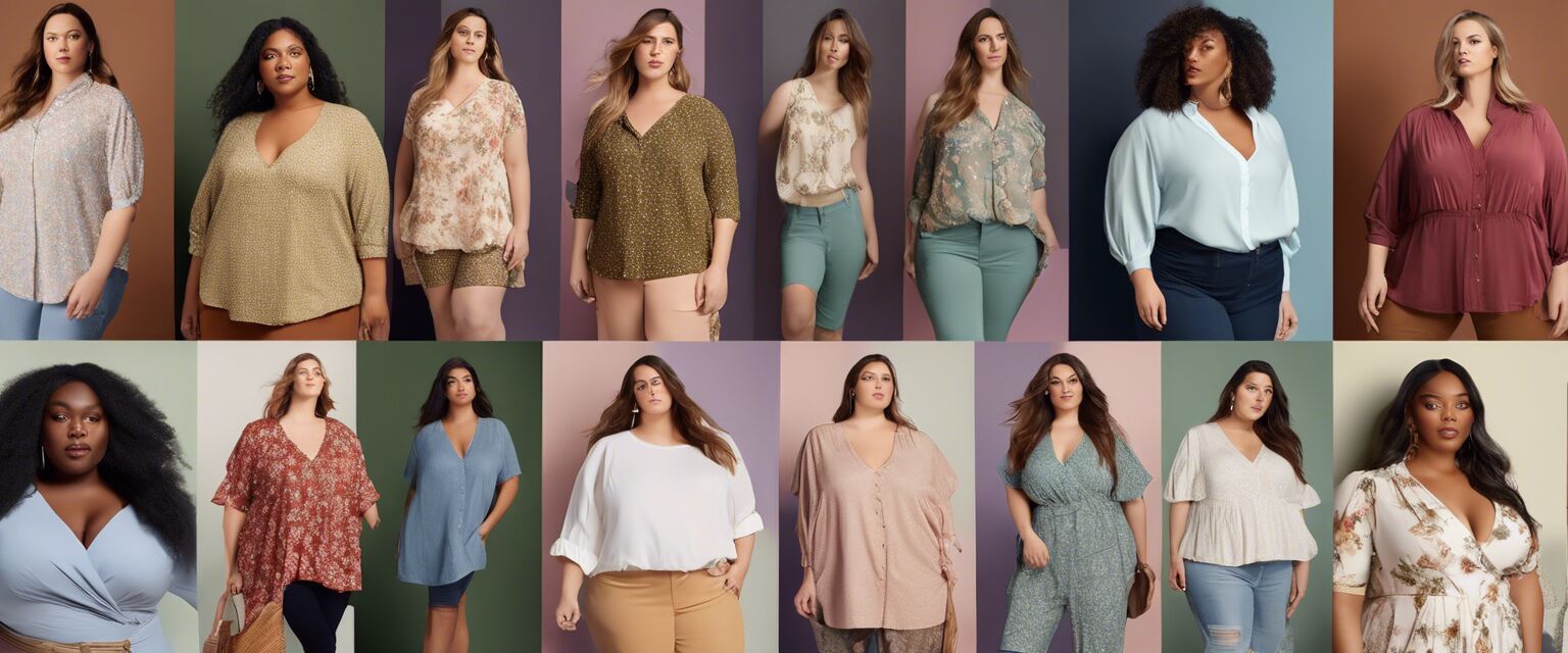 Collage of plus-size tops inspiration