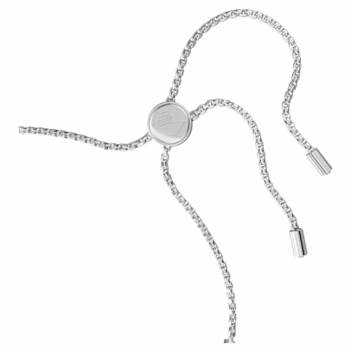 Silver adjustable bracelet chain with sliding clasp.