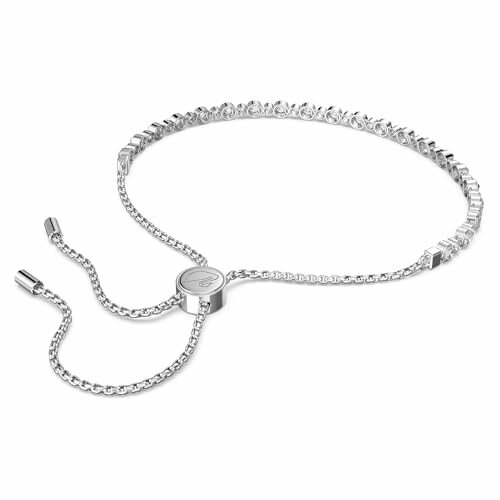 Silver adjustable bracelet with cubic zirconia stones